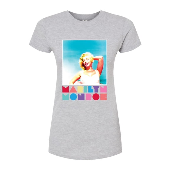Marilyn Monroe - Pop Culture Icon - Retro Color Letters - Juniors Fitted Graphic T-Shirt