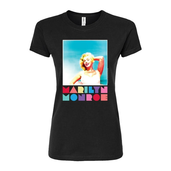 Marilyn Monroe - Pop Culture Icon - Retro Color Letters - Juniors Fitted Graphic T-Shirt