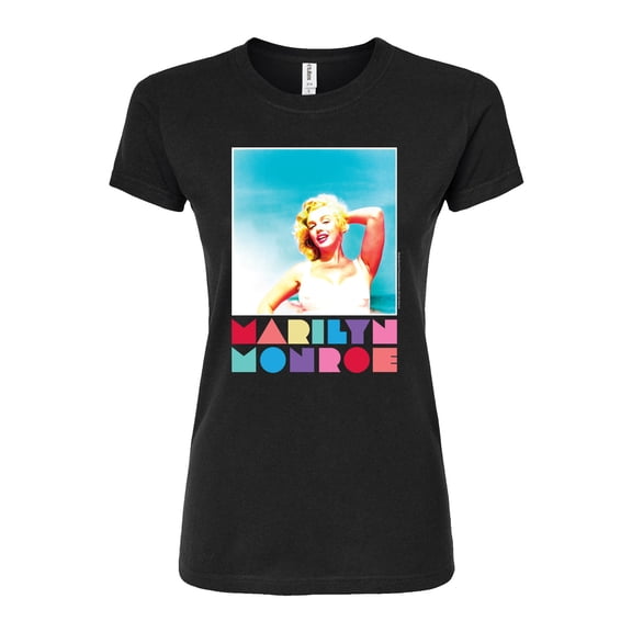 Marilyn Monroe - Pop Culture Icon - Retro Color Letters - Juniors Fitted Graphic T-Shirt