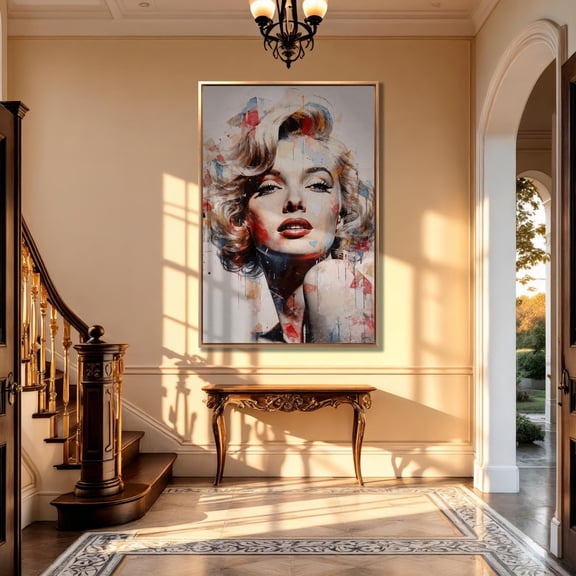 Marilyn Monroe Print On: Modern Wall Art Decor #2181, Stretched Canvas Size 12x18