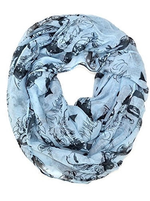 Marilyn Monroe Print Soft Infinity Loop Scarf (Steel Blue)