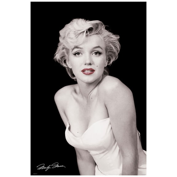 Pyramid : Marilyn Monroe: Red Lips - 24x36 Poster Print - Iconic Hollywood Celebrity Artwork, Licensed Wall Decor, Actress Fan Collectible