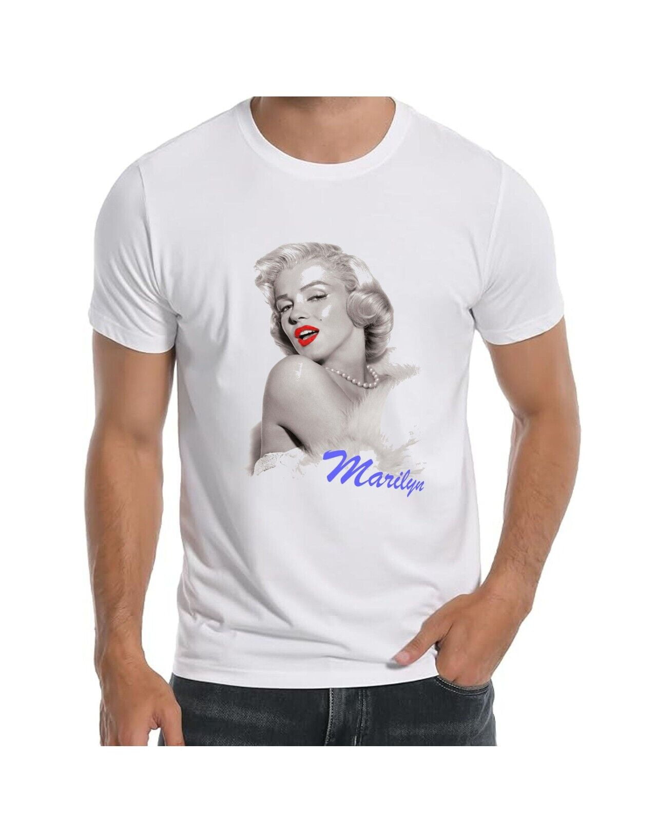Marilyn Monroe Red Lips T shirt for Men Apparel Walmart