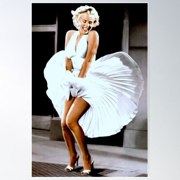 Marilyn Monroe: Scene Of Her Skirt Blowing Up Print Poster Wall Art, Modern Wall Decor For Living Room Bedroom, 16x24 UNFRAMED