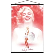 Marilyn Monroe - Smiling Wearing White Dress Poster - Officially Licensed - 24" x 36" with Poster Hanger Black Color