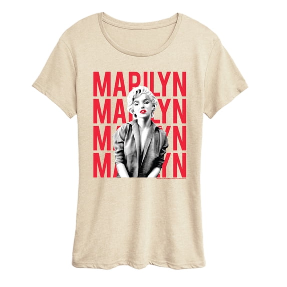Marilyn Monroe - Stacked Name Short Sleeve Graphic T-Shirt