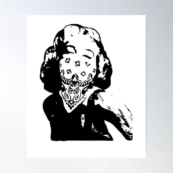 Marilyn Monroe Wear Bandanna Gangsta Poster, 12x18 UNFRAMED