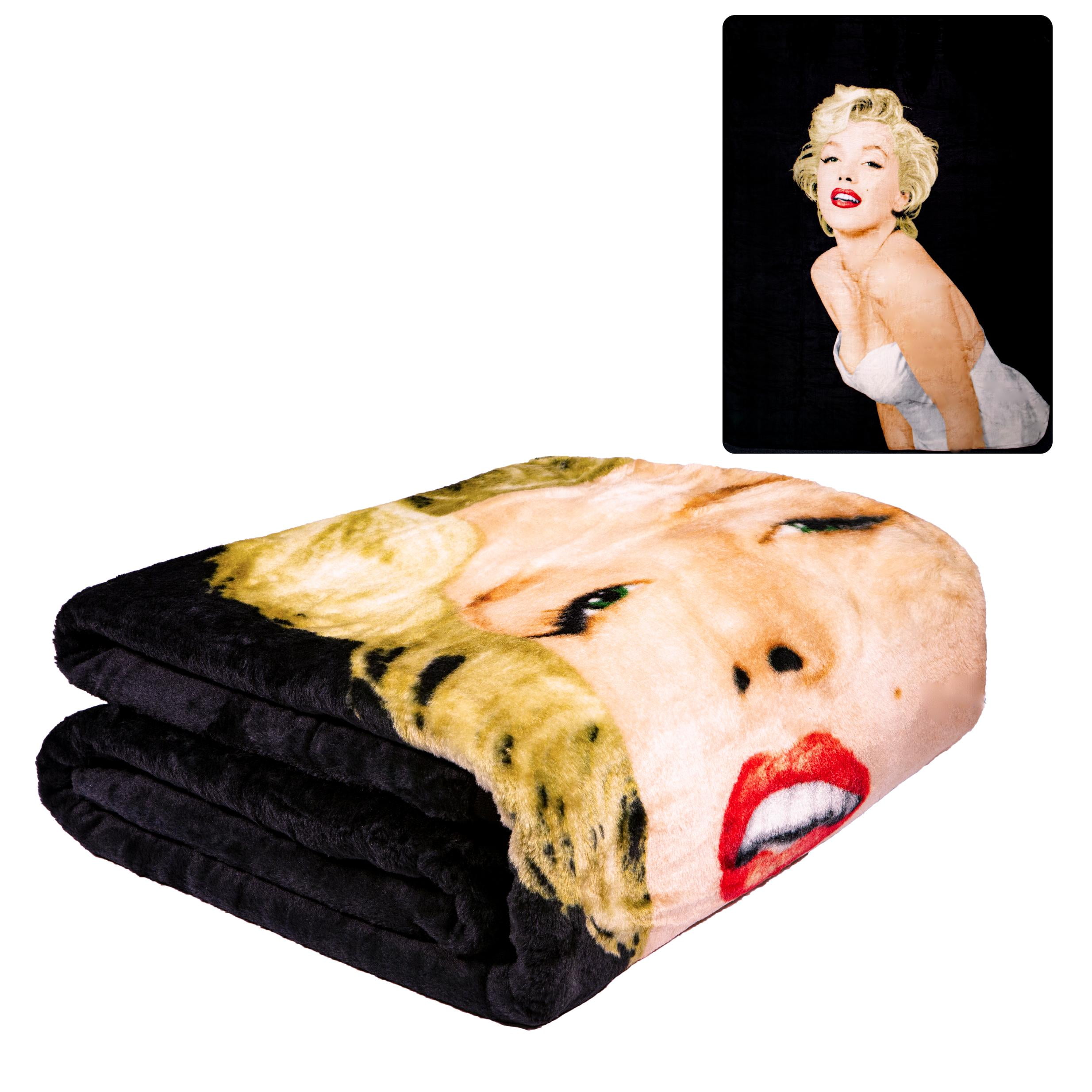 Marilyn Monroe White Dress - Queen Blanket - 79\"x 95\" - Special Edition Faux Fur Blanket For Beds, Sofa, Couch, Picnic, Camping