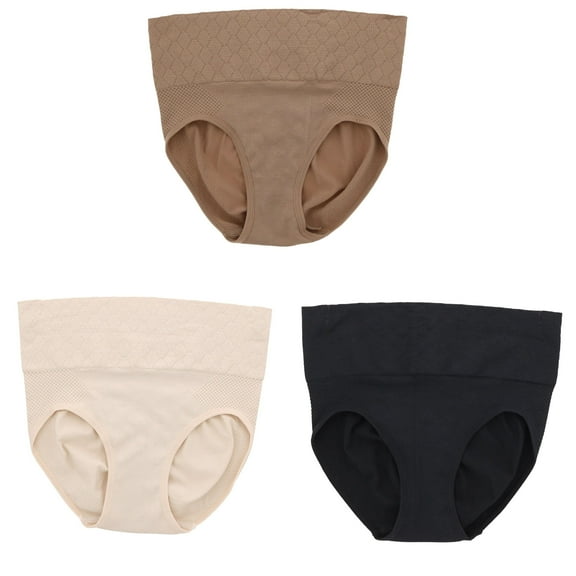 Marilyn Monroe Women's Control Top Shapewear Brief Panties 3 Pack - Black, Nude & Taupe - Small