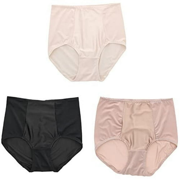 Marilyn Monroe Women's Plus Size Microfiber Shaping Brief Panties 3 Pack - Taupe, Nude & Black - 1X-Large