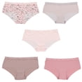 thumbnail image 1 of Marilyn Monroe Women's Seamless Sports Band Hipster Panties 5 Pack - Blush Pink Florals - Large, 1 of 10