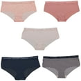 thumbnail image 1 of Marilyn Monroe Women's Seamless Sports Band Hipster Panties 5 Pack - Pink Daisy & Navy Stripes - Small, 1 of 9