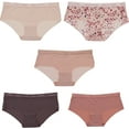 thumbnail image 1 of Marilyn Monroe Women's Seamless Sports Band Hipster Panties 5 Pack - Pink & Mauve Animal Print - Large, 1 of 9