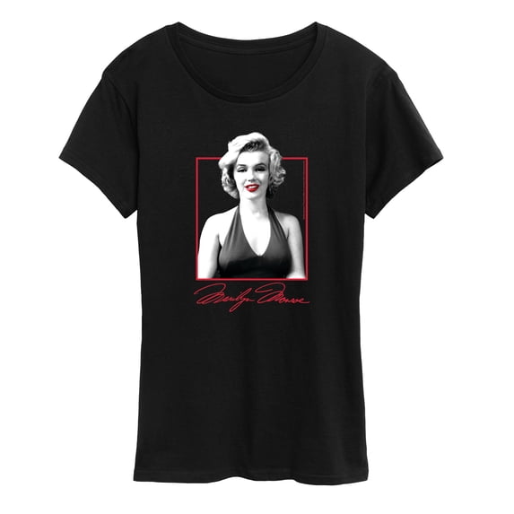 Marilyn Monroe - Black and White Square Short Sleeve Graphic T-Shirt