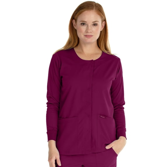 Marilyn Monroe Women's Stretch Round Neck Warm Up Jacket with Snap Fronts