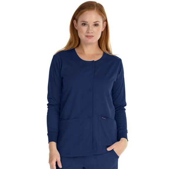 Marilyn Monroe Women's Stretch Round Neck Warm Up Jacket with Snap Fronts