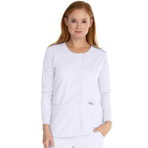 Marilyn Monroe Women's Stretch Round Neck Warm Up Jacket with Snap Fronts