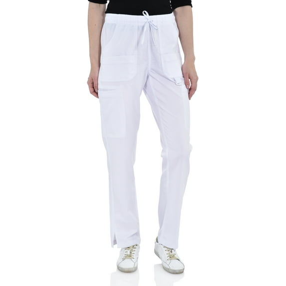 Marilyn Monroe Womens Stretch Eight-Pocket Straight Leg Scrub Cargo Pants