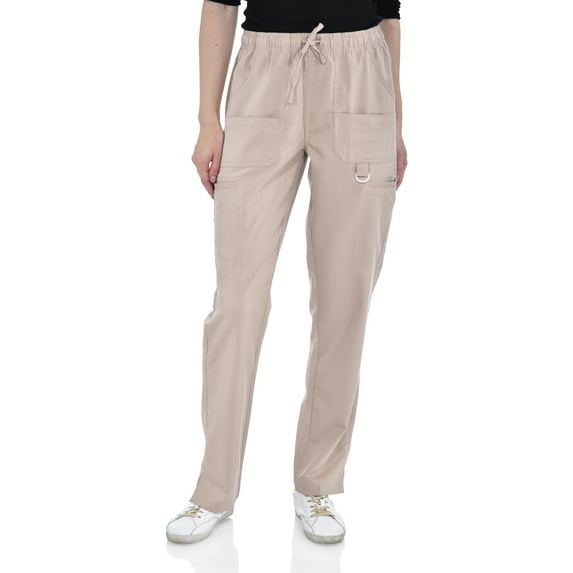 Marilyn Monroe Womens Stretch Eight-Pocket Straight Leg Scrub Cargo Pants