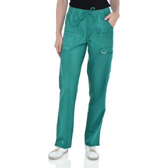 Marilyn Monroe Womens Stretch Eight-Pocket Straight Leg Scrub Cargo Pants