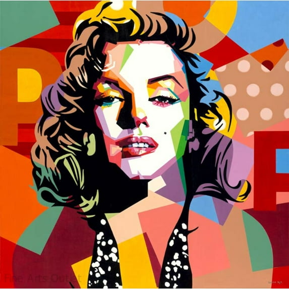 Marilyn Monroe by Mendez - Embellished Giclee - Size: 48"L x 48"W x 2"H.