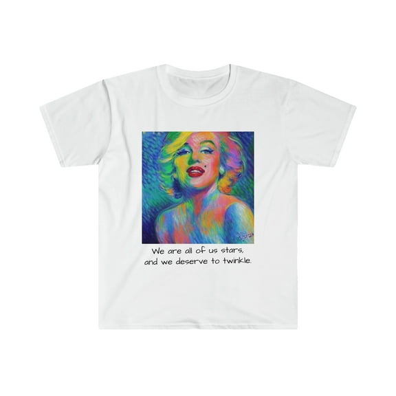 Marilyn Monroe in the style of Claude Monet Unisex Softstyle T-Shirt