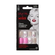 Marilyn Monroe x KISS Limited Edition Short Square Glue-On Nails, Pink, 28 Pieces