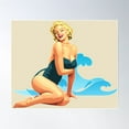 thumbnail image 1 of Marilyn On The Beach Poster Wall Art, Modern Wall Decor For Living Room Bedroom, 16x24 UNFRAMED, 1 of 3