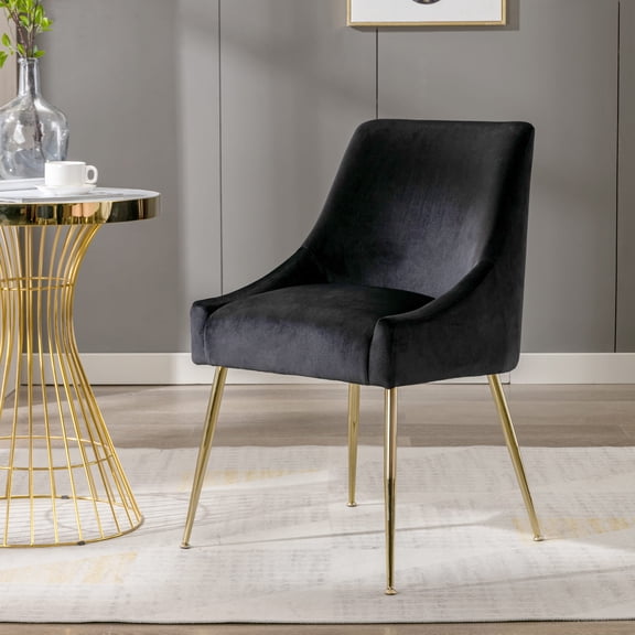 Marilyn Velvet Upholstered Accent Chair with Gold Metal Legs