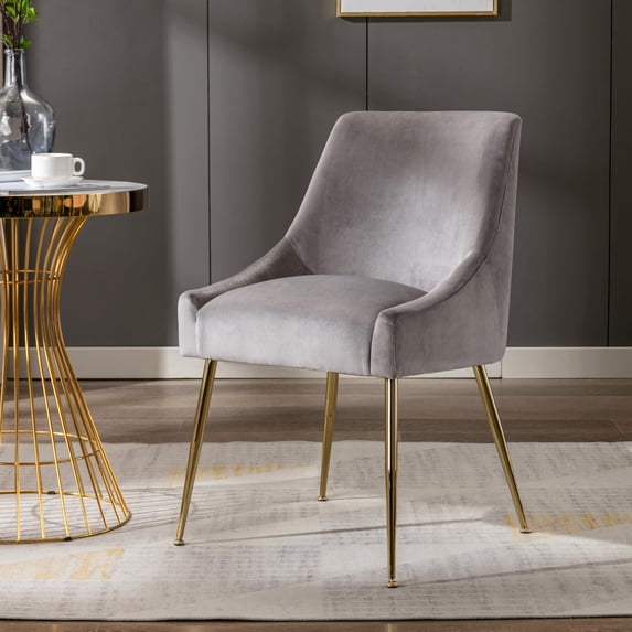Marilyn Velvet Upholstered Accent Chair with Gold Metal Legs