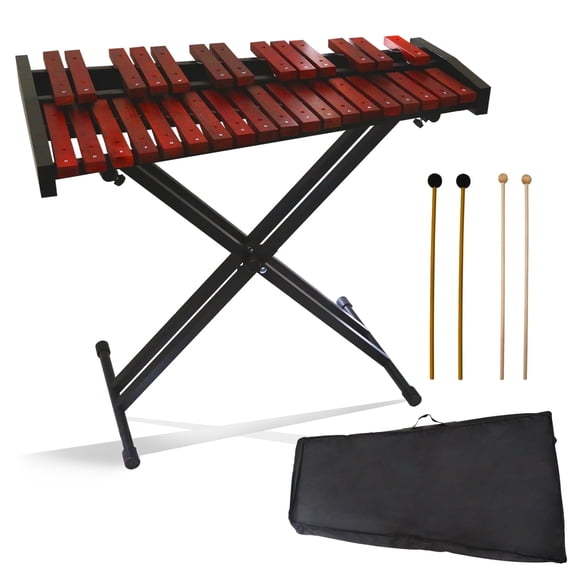 Marimba, 32 Key Wooden Adult Xylophone with Mallets and Adjustable Stand Professional Marimba for Beginners and Students Professional (Wooden)