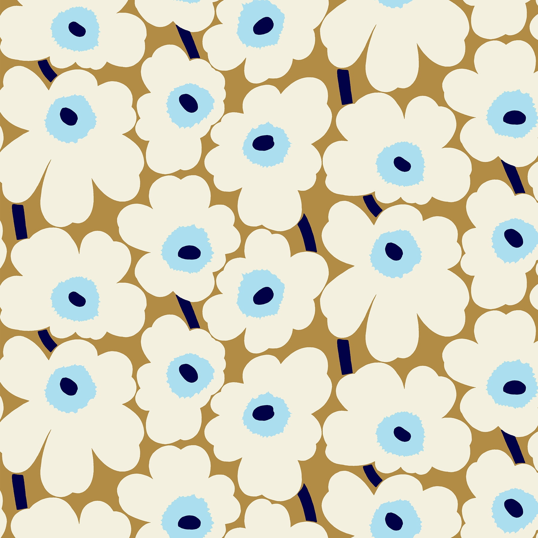 Beige and Blue Floral Peel and Stick Wallpaper Roll
