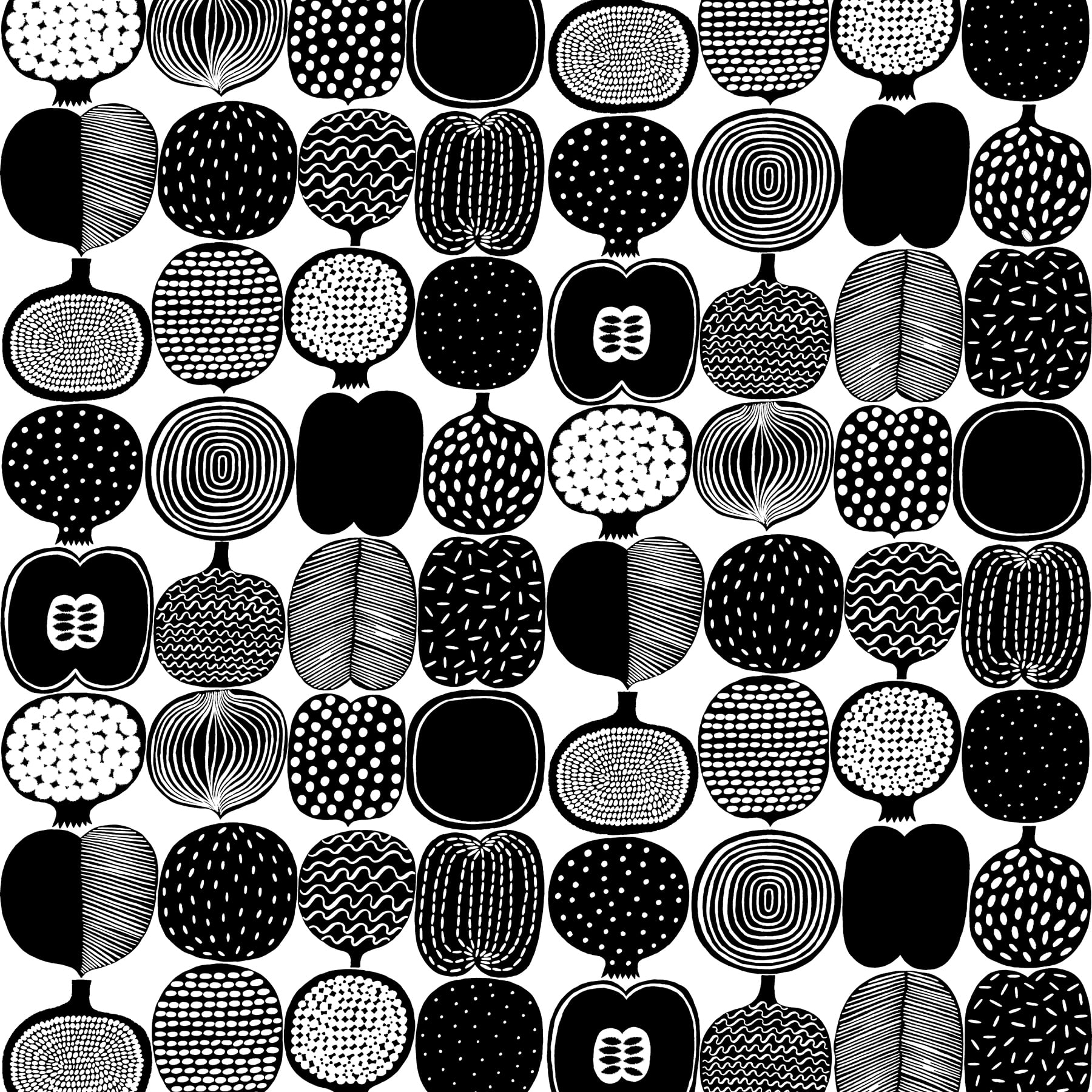 Marimekko Black & White Kompotti Peel & Stick Wallpaper - Walmart.com