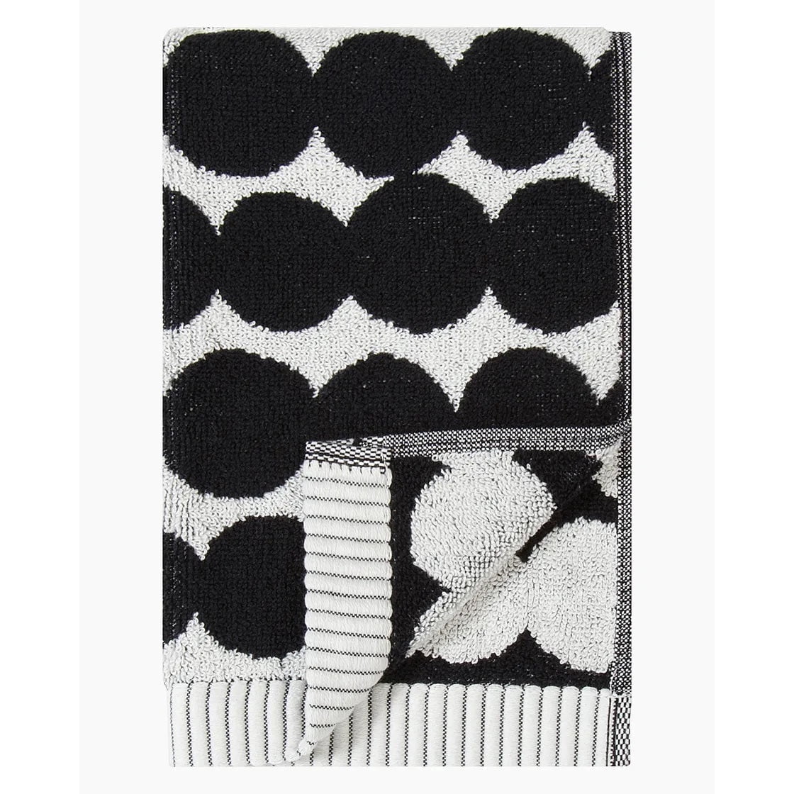 Marimekko Rasymatto Towel | Black & White - Unikko Hand Towel Beige, White (28" x 20")