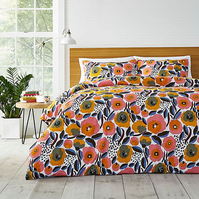 Rosarium Pink Floral Cotton Full Comforter Set