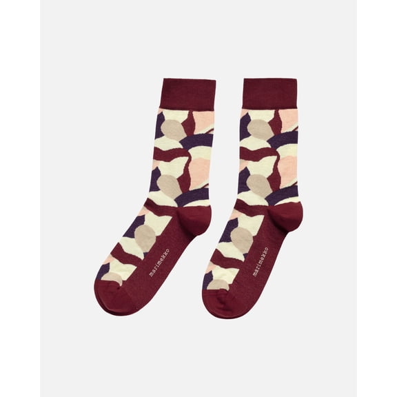 Marimekko Socks Kamelia Organic Cotton Wine/Pink/Yellow