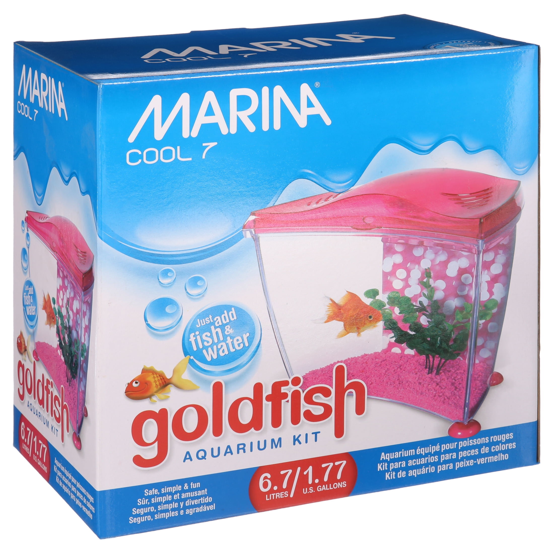 Begge slot Unravel Marina 1.7-Gallon Cool Goldfish Kit, Pink - Walmart.com