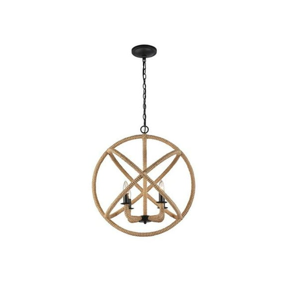 Marina 4-Light Chandelier in Natural Black