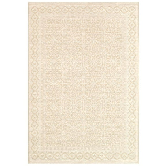 Marina 5'3"W x 7'6"L Power-Loomed Ibiza Area Rug in Champagne