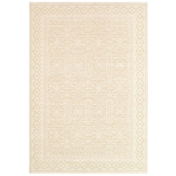 Marina 5'3"W x 7'6"L Power-Loomed Ibiza Area Rug in Champagne
