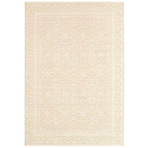 Marina 5'3"W x 7'6"L Power-Loomed Ibiza Area Rug in Champagne