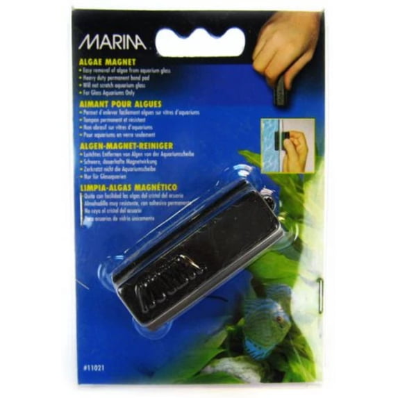 Marina Algae Magnet for Glass Aquariums - Efficient Hands-Free Glass Cleaning