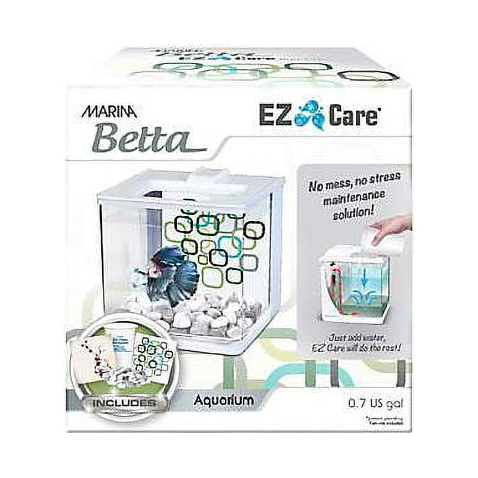 Marina Betta Ez Care 1 Gallon Plastic Betta Fish Tank Kit for Betta and