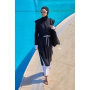Black Full Coverage Islamic Swimwear Burkini Set M2501-2