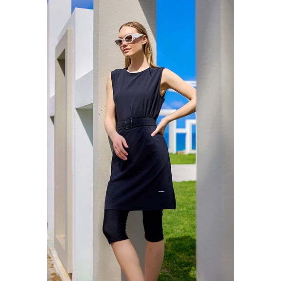 Marina Black Semi-Covered Swimsuit - H2508