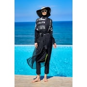 Marina Black Sleeveless Silky Kimono - P2502