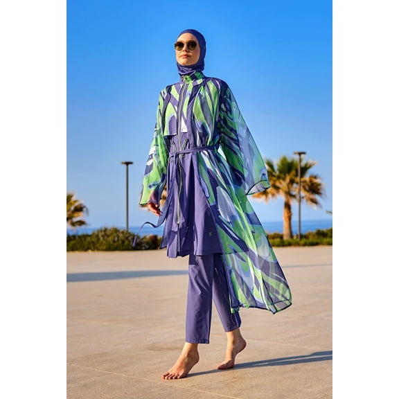 Marina Colorful Patterned Silky Kimono - P2504