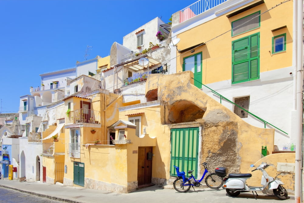 Marina Corricella Procida Island Bay of Naples Campania Italy Canvas Art - Panoramic Images (27 x 9)