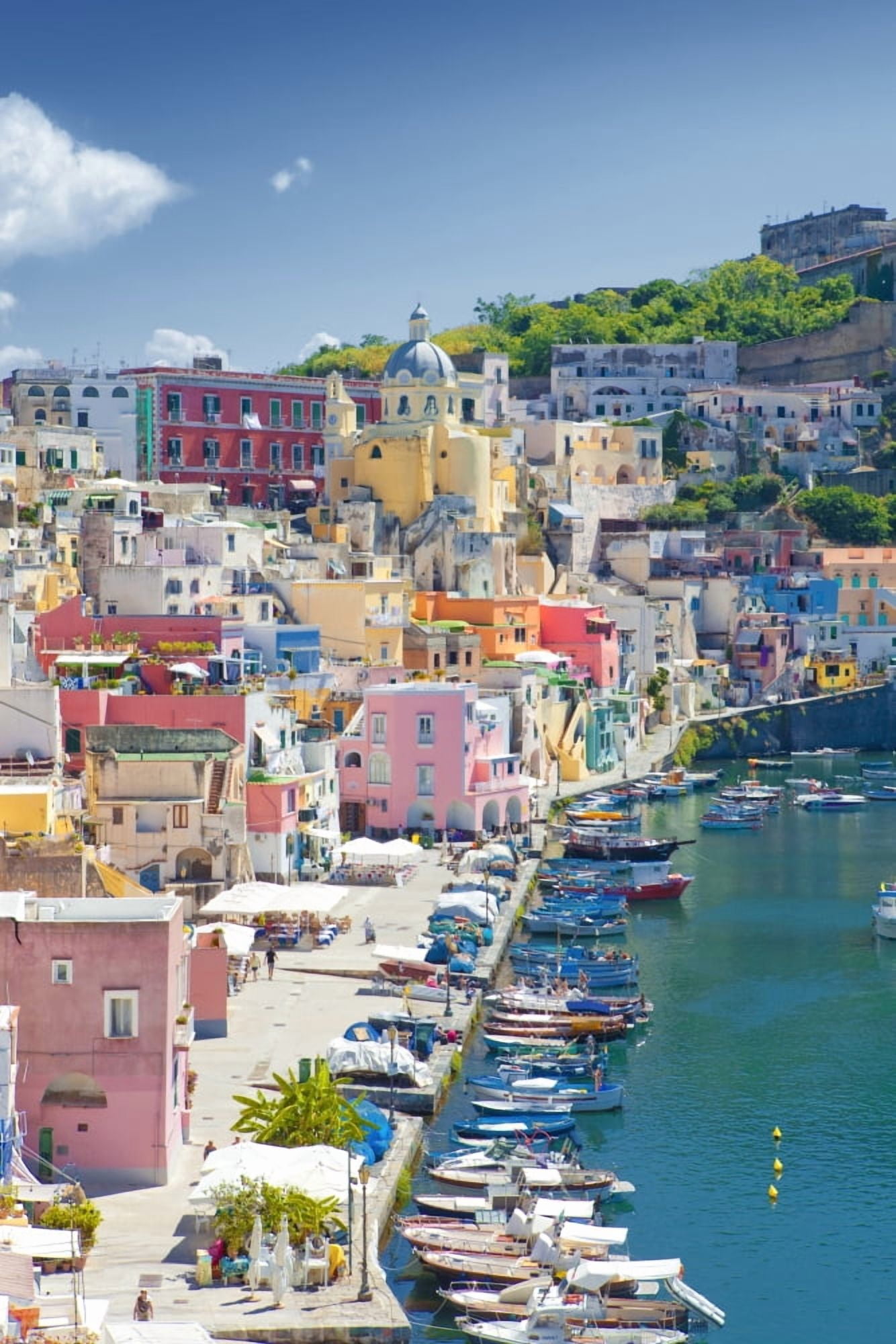 Marina Corricella Procida Island Bay of Naples Campania Italy Canvas Art - Panoramic Images (27 x 9)