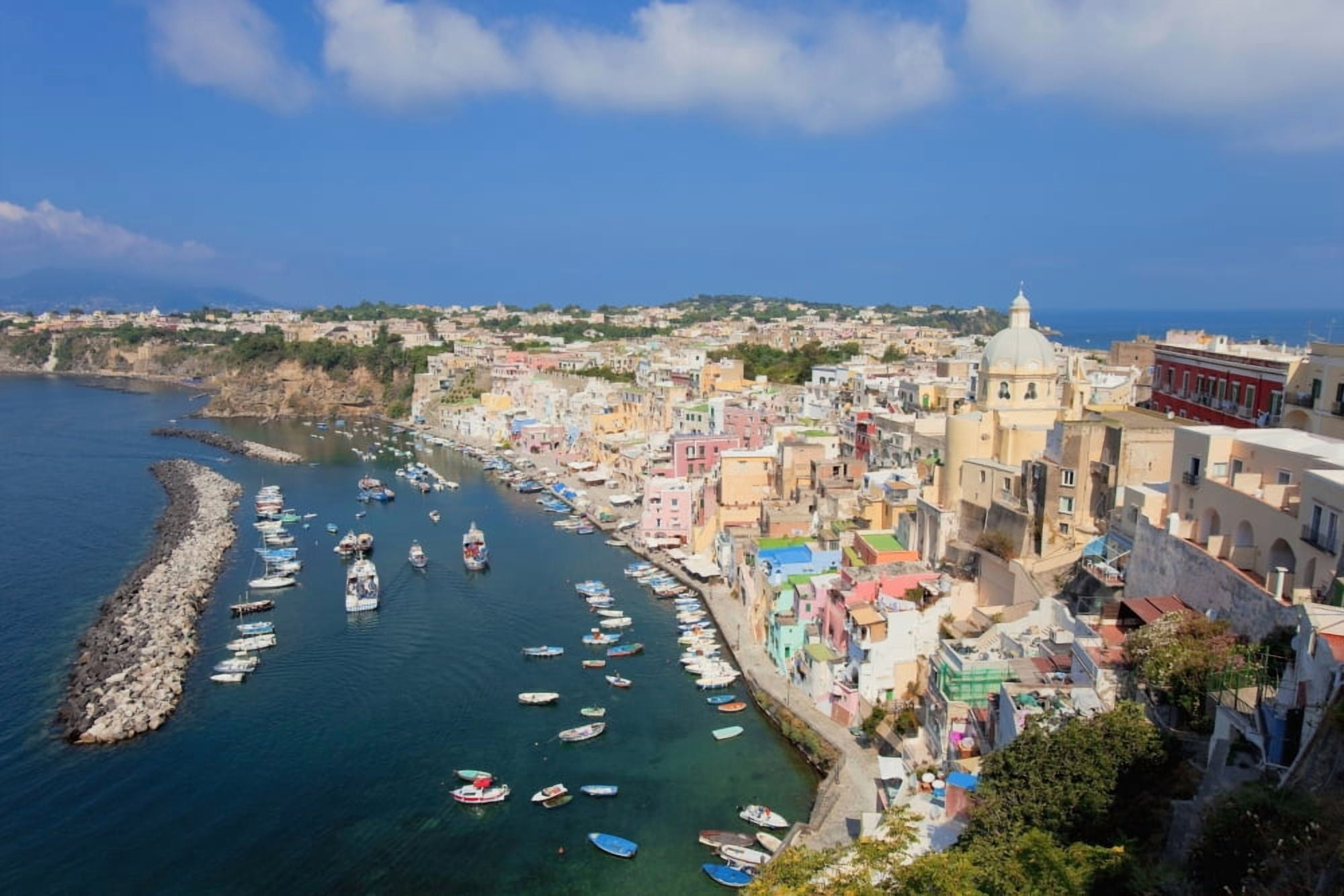 Marina Corricella Procida Island Bay of Naples Campania Italy Canvas Art - Panoramic Images (27 x 9)